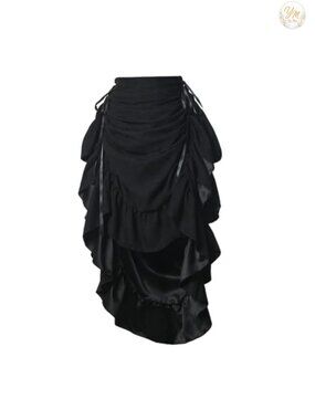 Victorian Steampunk Asymmetric High Low Skirt Pirate Burlesque Costume